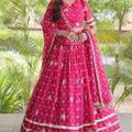 Lovely Rani Pink Bandhani Printed Designer Lehenga Choli Set with Gota Lace Work Dupatta