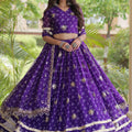 Wonderful Purple Bandhani Printed Designer Lehenga Choli Set with Gota Lace Work Dupatta