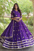 Wonderful Purple Bandhani Printed Designer Lehenga Choli Set with Gota Lace Work Dupatta