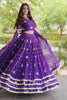 Wonderful Purple Bandhani Printed Designer Lehenga Choli Set with Gota Lace Work Dupatta