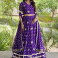 Wonderful Purple Bandhani Printed Designer Lehenga Choli Set with Gota Lace Work Dupatta
