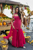 Stunning Rani Pink Real Premium Georgette Sharara Suit Set Beads Embroidered Work