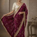 Elegant Wine Fendy Satin Silk Mono Banglory Silk Saree for Women