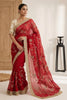 Stunning Red Fendy Satin Silk Mono Banglory Silk Saree for Women