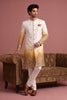Elegant Cream Embroidered Designer Indo Western Suit for Men with Elephant Motif Work