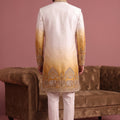 Elegant Cream Embroidered Designer Indo Western Suit for Men with Elephant Motif Work