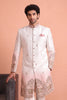 Excellent White Embroidered Designer Indo Western Suit for Men with Elephant Motif Work