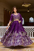 Stylish Purple Vichitra Silk Embroidered Designer Lehenga Choli Set with Dupatta for Wedding