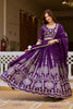 Stylish Purple Vichitra Silk Embroidered Designer Lehenga Choli Set with Dupatta for Wedding