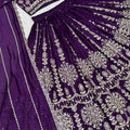 Stylish Purple Vichitra Silk Embroidered Designer Lehenga Choli Set with Dupatta for Wedding
