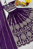Stylish Purple Vichitra Silk Embroidered Designer Lehenga Choli Set with Dupatta for Wedding