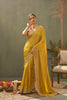 Stylish Yellow Pure Silk Embroidered Work Designer Saree for Women