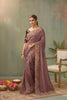Premium Mauve Pure Silk Embroidered Work Designer Saree for Women