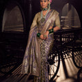 Stylish Lavender Pure Viscose Embroidered Work Saree for Women