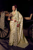 Elegant Cream Pure Viscose Embroidered Work Designer Saree for Women