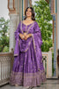 Elegant Purple Chinon Silk Embroidered Designer Lehenga Choli with Dupatta for Women