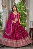 Stunning Magenta Chinon Silk Embroidered Designer Lehenga Choli with Dupatta for Women