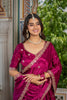 Stunning Magenta Chinon Silk Embroidered Designer Lehenga Choli with Dupatta for Women
