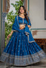 Perfect Teal Blue Chinon Silk Embroidered Designer Lehenga Choli with Dupatta for Women