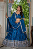 Perfect Teal Blue Chinon Silk Embroidered Designer Lehenga Choli with Dupatta for Women
