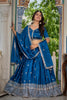 Perfect Teal Blue Chinon Silk Embroidered Designer Lehenga Choli with Dupatta for Women