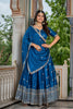 Perfect Teal Blue Chinon Silk Embroidered Designer Lehenga Choli with Dupatta for Women