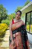 Elegant Black Pure Soft Paithani Silk Saree with Zari Work for Women