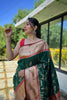 Graceful Teal Green Pure Soft Paithani Silk Saree Zari Work for Women