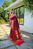 Beautiful Wine Pure Soft Paithani Silk Saree Zari Work for Women