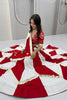 Elegant Red and White Cotton Designer Lehenga Choli Set with Gotta Patti Lace Work