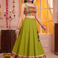 Admiring Olive Green Designer Lehenga Choli Set with Zari Weaving Work for Women