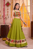 Admiring Olive Green Designer Lehenga Choli Set with Zari Weaving Work for Women