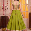 Admiring Olive Green Designer Lehenga Choli Set with Zari Weaving Work for Women