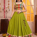 Admiring Olive Green Designer Lehenga Choli Set with Zari Weaving Work for Women