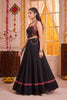 Trendy Black Cotton Designer Lehenga Choli Set with Mirror Work and Flared Skirt for Women