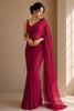 Stunning Wine Plain Georgette Saree for Women