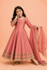 Elegant Pink Fendy Silk Embroidered Anarkali Suit with Dupatta for Girls
