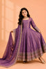 Stylish Purple Fendy Silk Embroidered Anarkali Suit with Dupatta for Girls