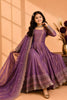 Stylish Purple Fendy Silk Embroidered Anarkali Suit with Dupatta for Girls