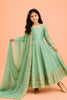 Refreshing Mint Green Fendy Silk Embroidered Anarkali Suit with Dupatta for Girls