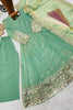 Refreshing Mint Green Fendy Silk Embroidered Anarkali Suit with Dupatta for Girls