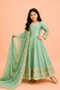 Refreshing Mint Green Fendy Silk Embroidered Anarkali Suit with Dupatta for Girls