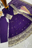 Stunning Purple Fendy Silk Embroidered Anarkali Suit with Dupatta for Girls