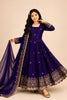 Stunning Purple Fendy Silk Embroidered Anarkali Suit with Dupatta for Girls