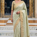 Lovely Pastel Green Pure Kanjivaram Silk Zari Butti Designer Saree
