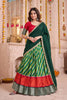 Elegant Green and Red Tasar Silk Designer Lehenga Choli with Printed Skirt and Dupatta