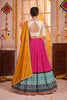 Stunning Rani Pink Rayon Printed Designer Lehenga Choli with Mustard Yellow Dupatta
