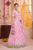 Elegant Pink Tabby Silk Floral Printed Designer Lehenga Choli with Dupatta for Women