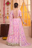 Elegant Pink Tabby Silk Floral Printed Designer Lehenga Choli with Dupatta for Women