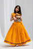 Stunning Mustard Yellow Rayon Mirror Work Designer Lehenga Choli for Girls
